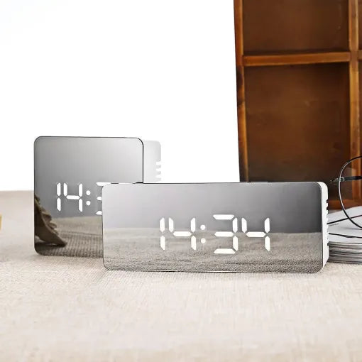 Raxiva-digital alarm clock smart mirror desktop bedside light