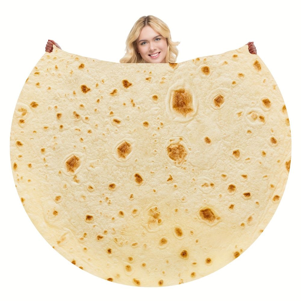 Raxiva-burrito tortilla food throw blanket