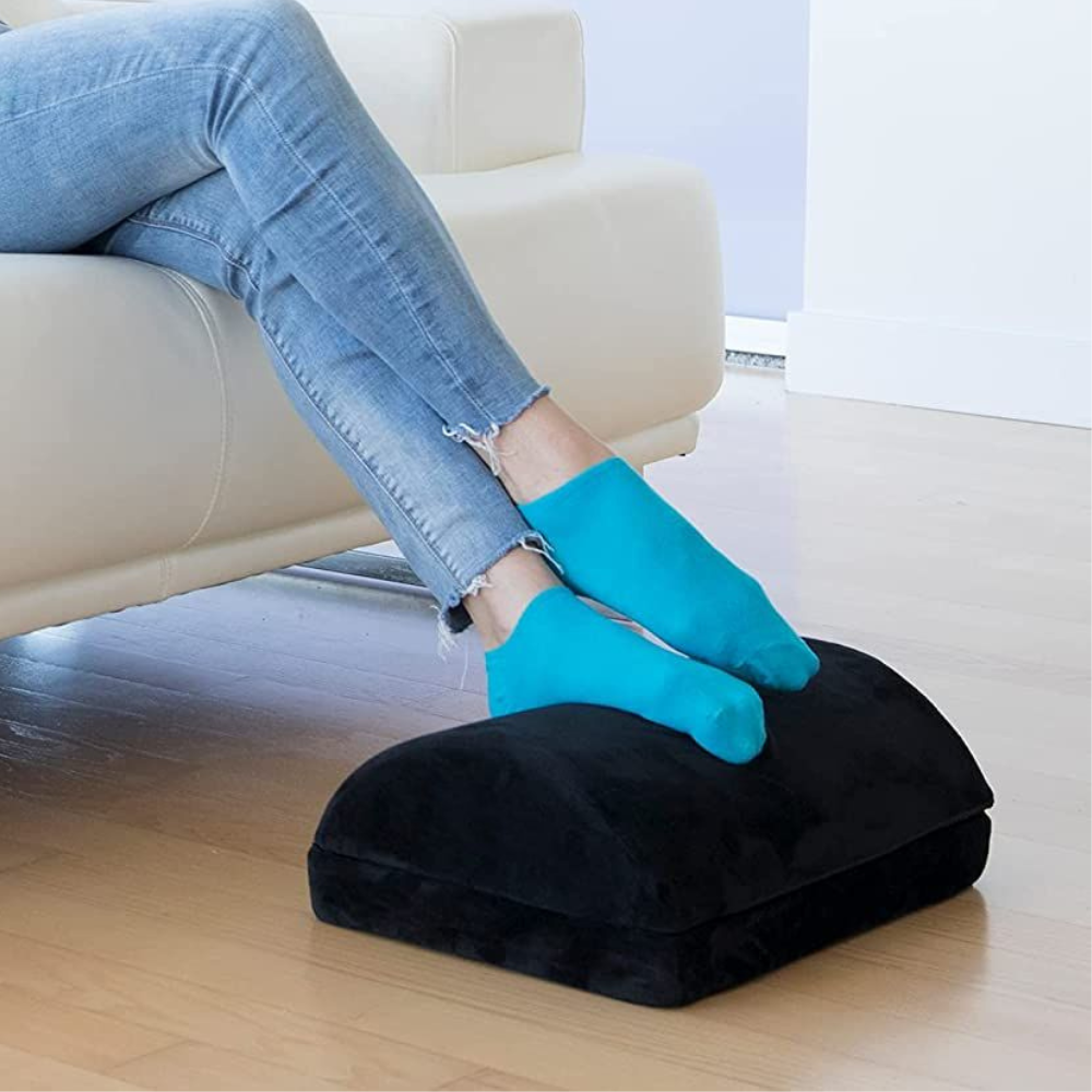 Raxiva-curved ergonomic under desk foot rest home office