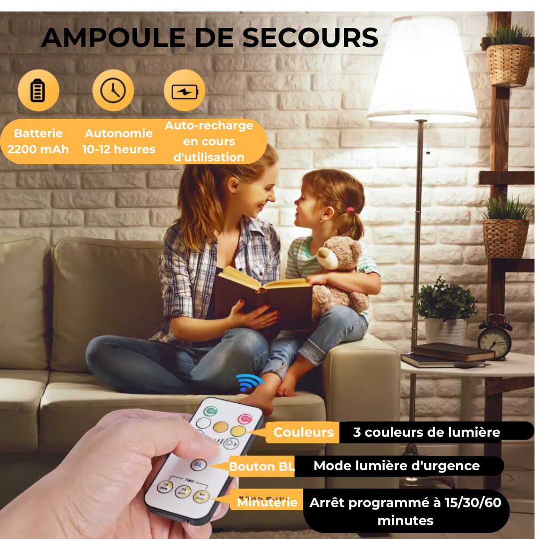 Raxiva-ampoule led rechargeable telecommande pratique economie energie