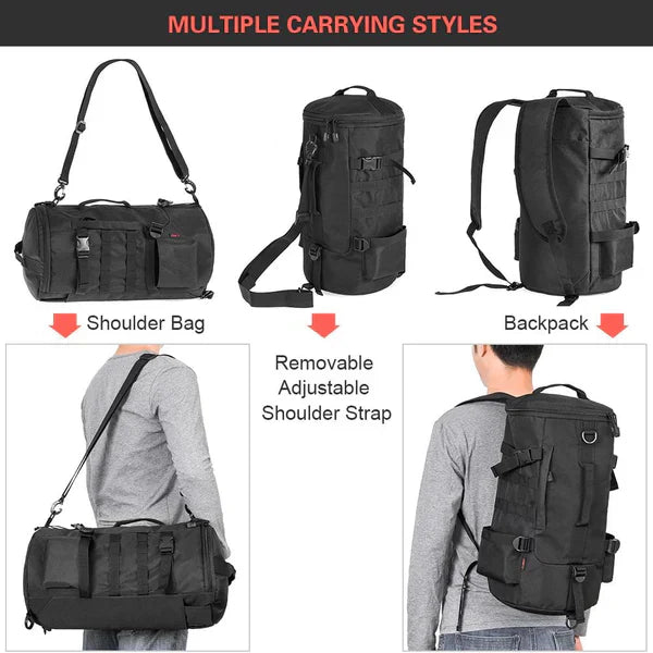 Raxiva-fishing tackle backpack organizer with rod holders