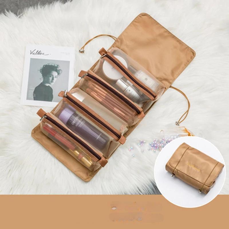 Raxiva-4 in 1 detachable makeup bag portable foldable travel cosmetic organizer pouch
