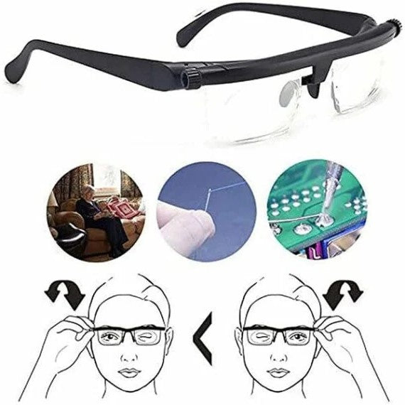 Raxiva-adjustable focus glasses for near and far vision