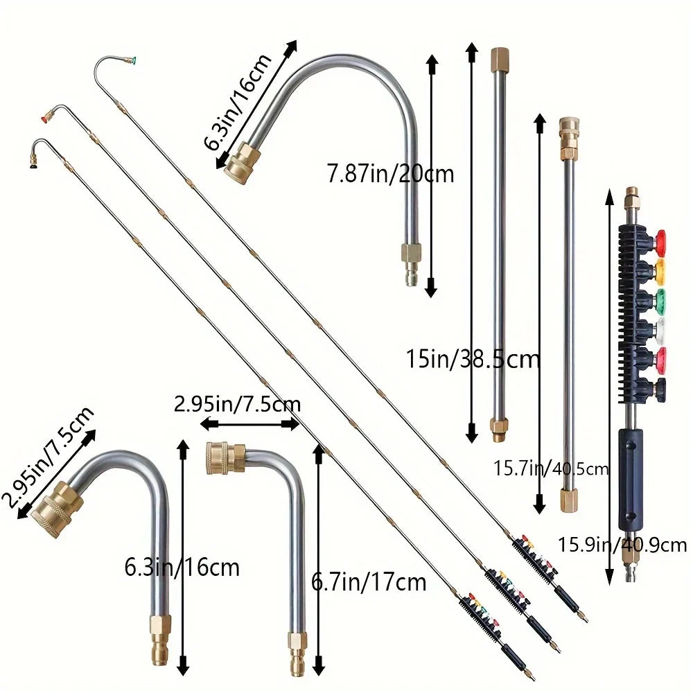 Raxiva-4000 psi telescoping high pressure washer wand set for gutter roof drainage walls cleaning 1
