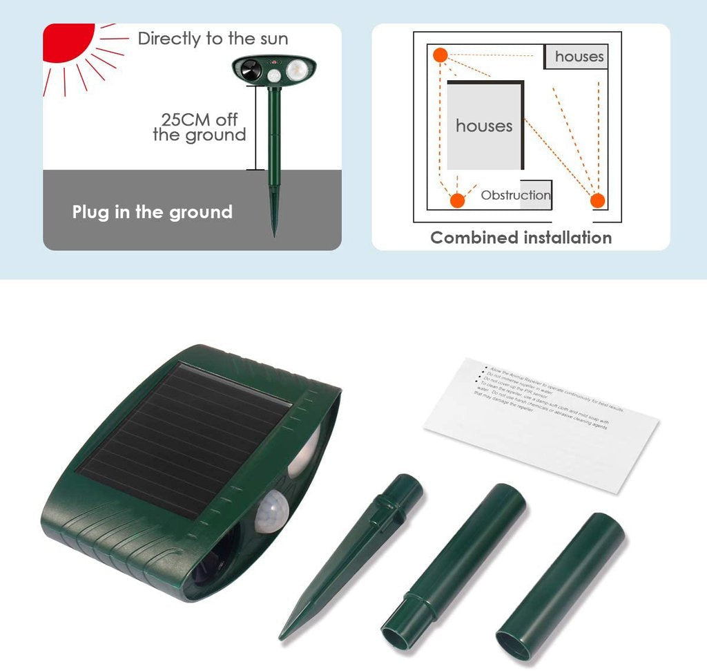 Raxiva-dog solar ultrasonic repeller remove dogs in 48 hours or free
