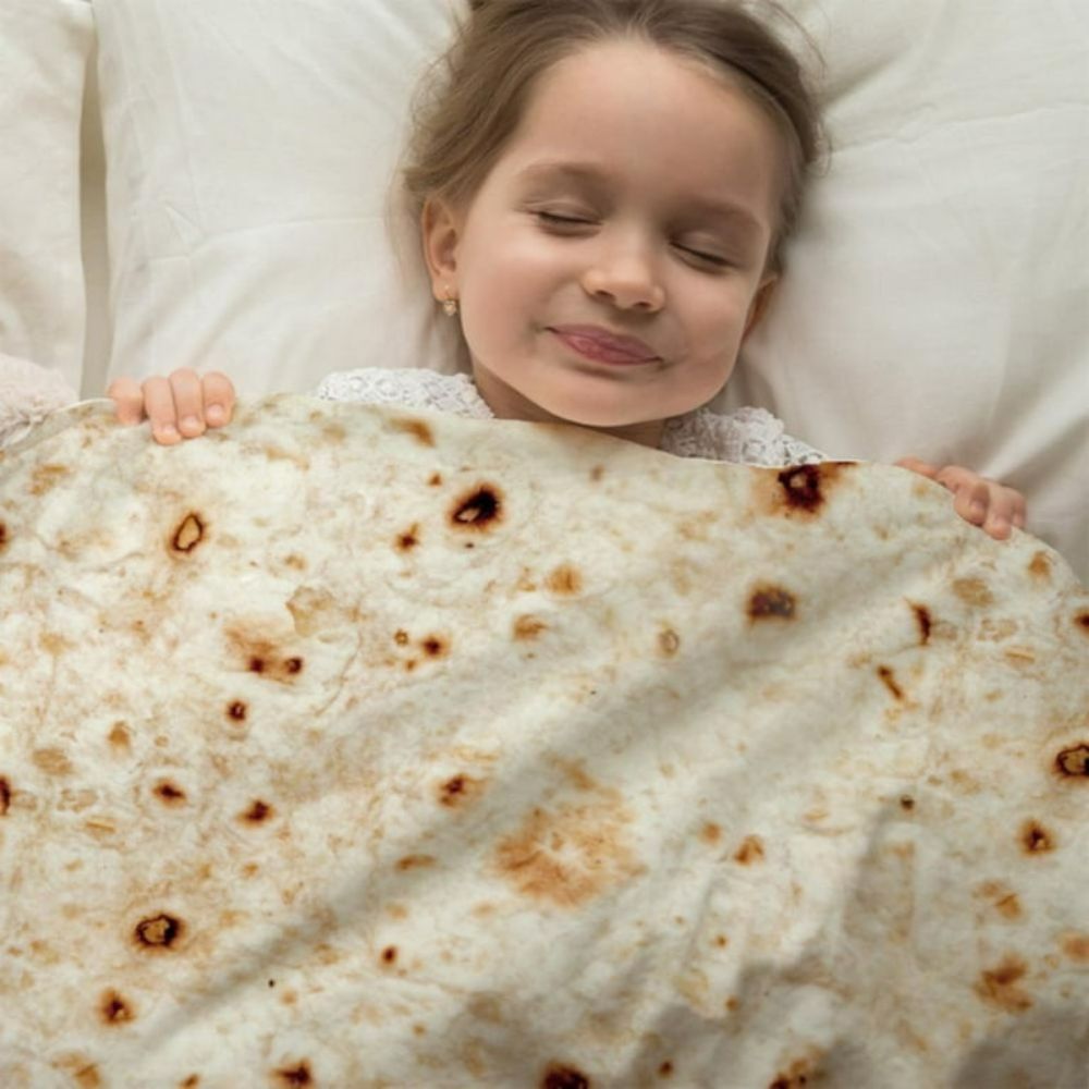 Raxiva-burrito tortilla food throw blanket
