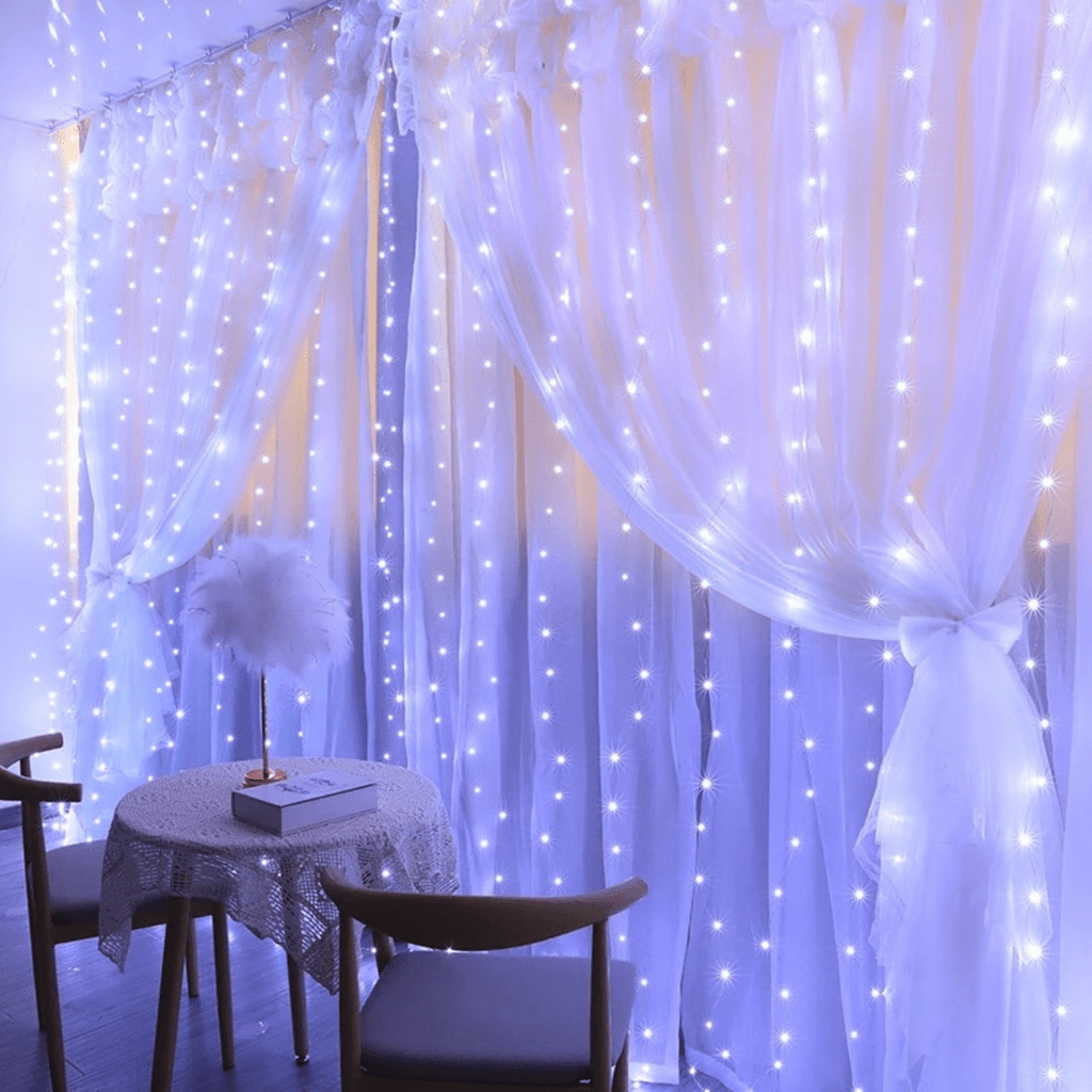 Raxiva-rideau etoiles guirlandes lumineuses festives