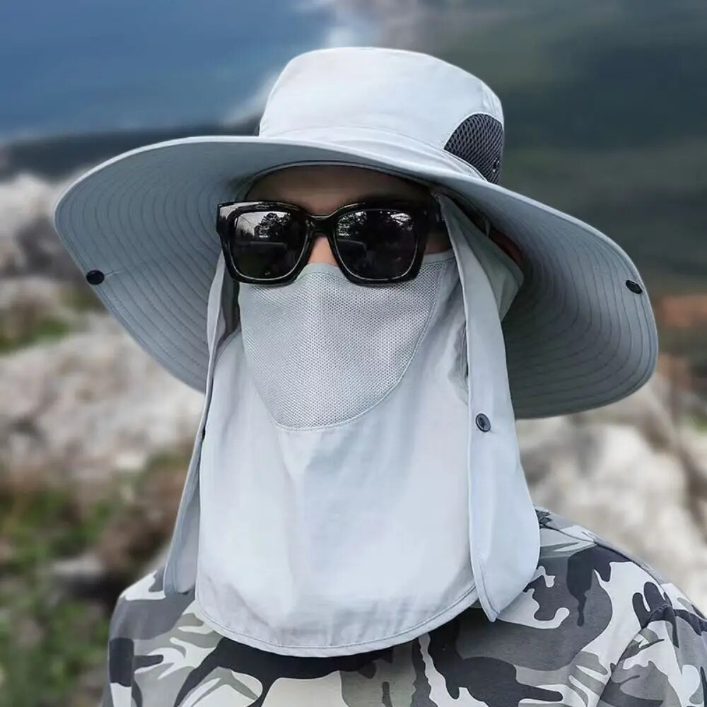 Raxiva-breathable wide brim sun protection fishing hat