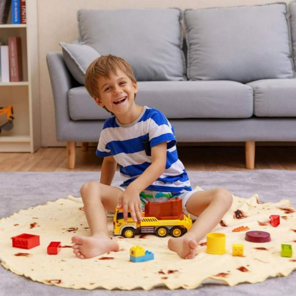 Raxiva-burrito tortilla food throw blanket