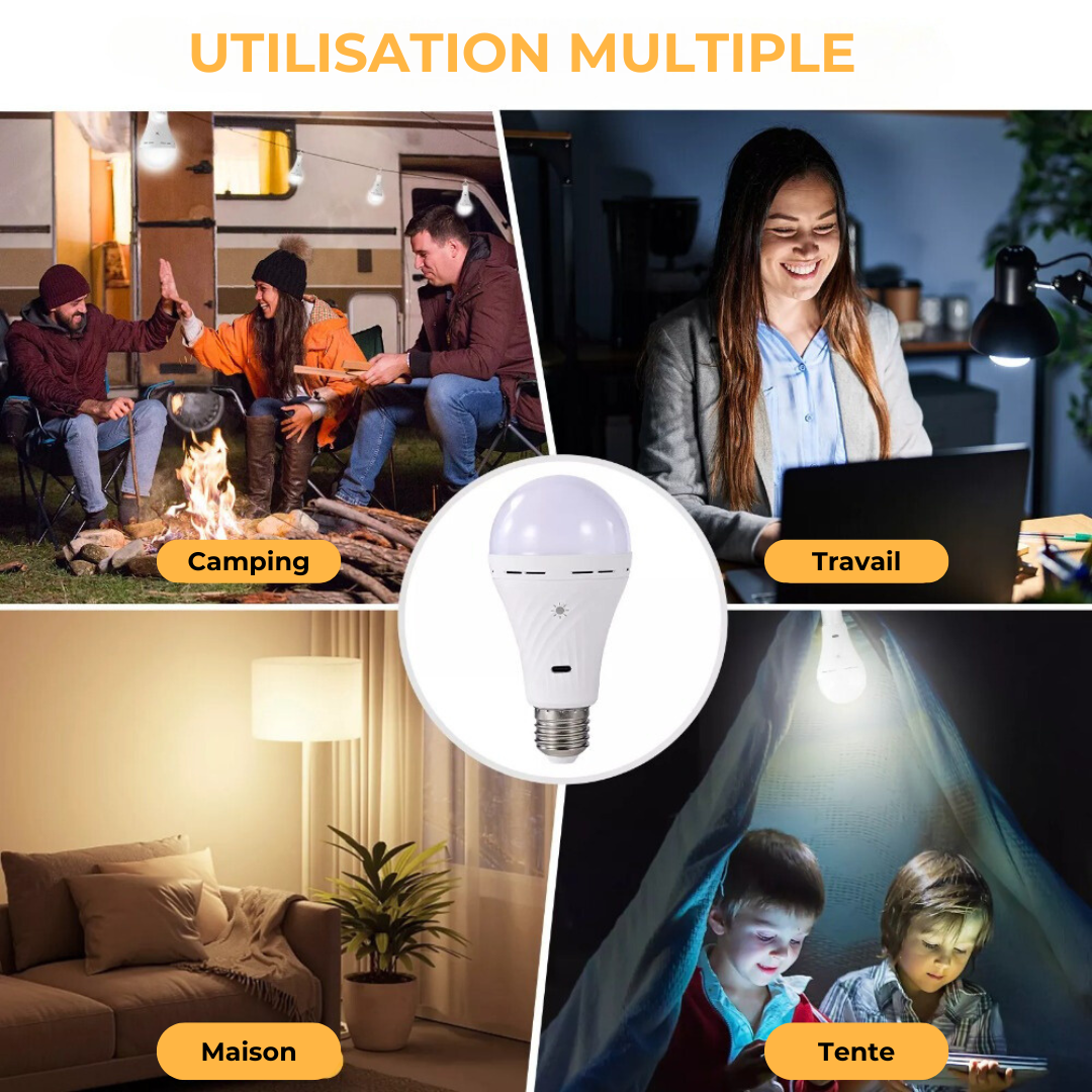 Raxiva-ampoule led rechargeable telecommande pratique economie energie