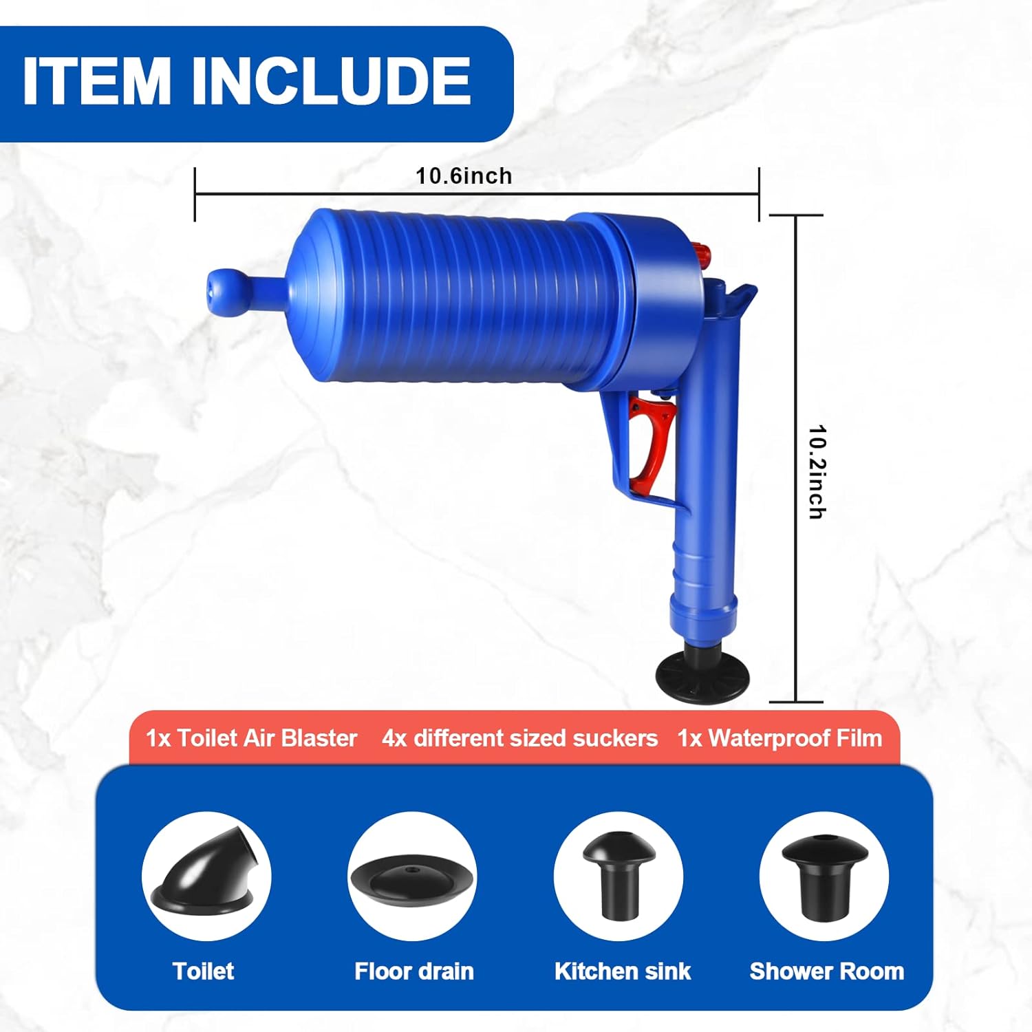 Raxiva-drain blaster air toilet sink plunger gun drain clog removal tool