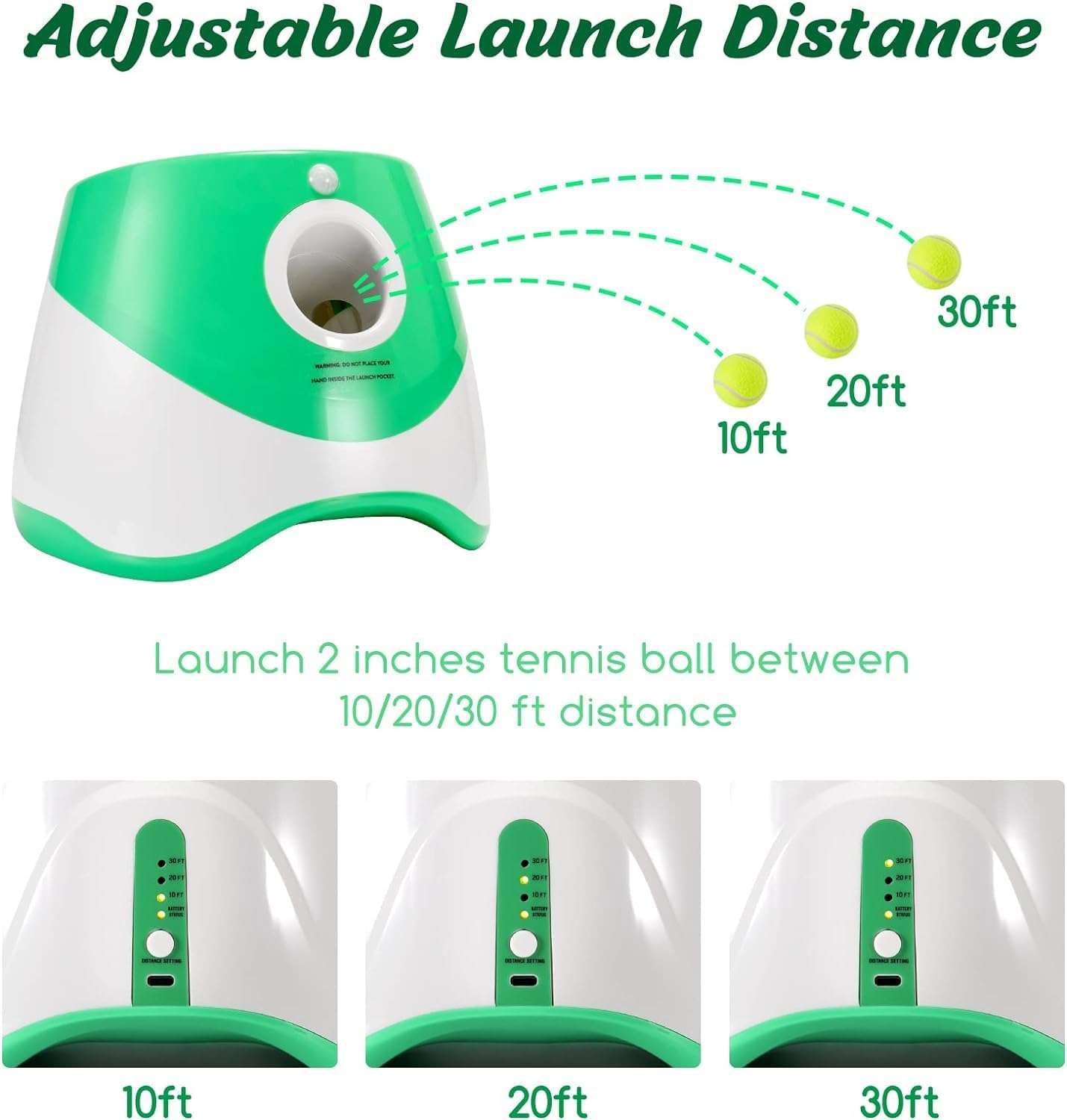 Raxiva-automatic dog ball thrower with 3 distance settings