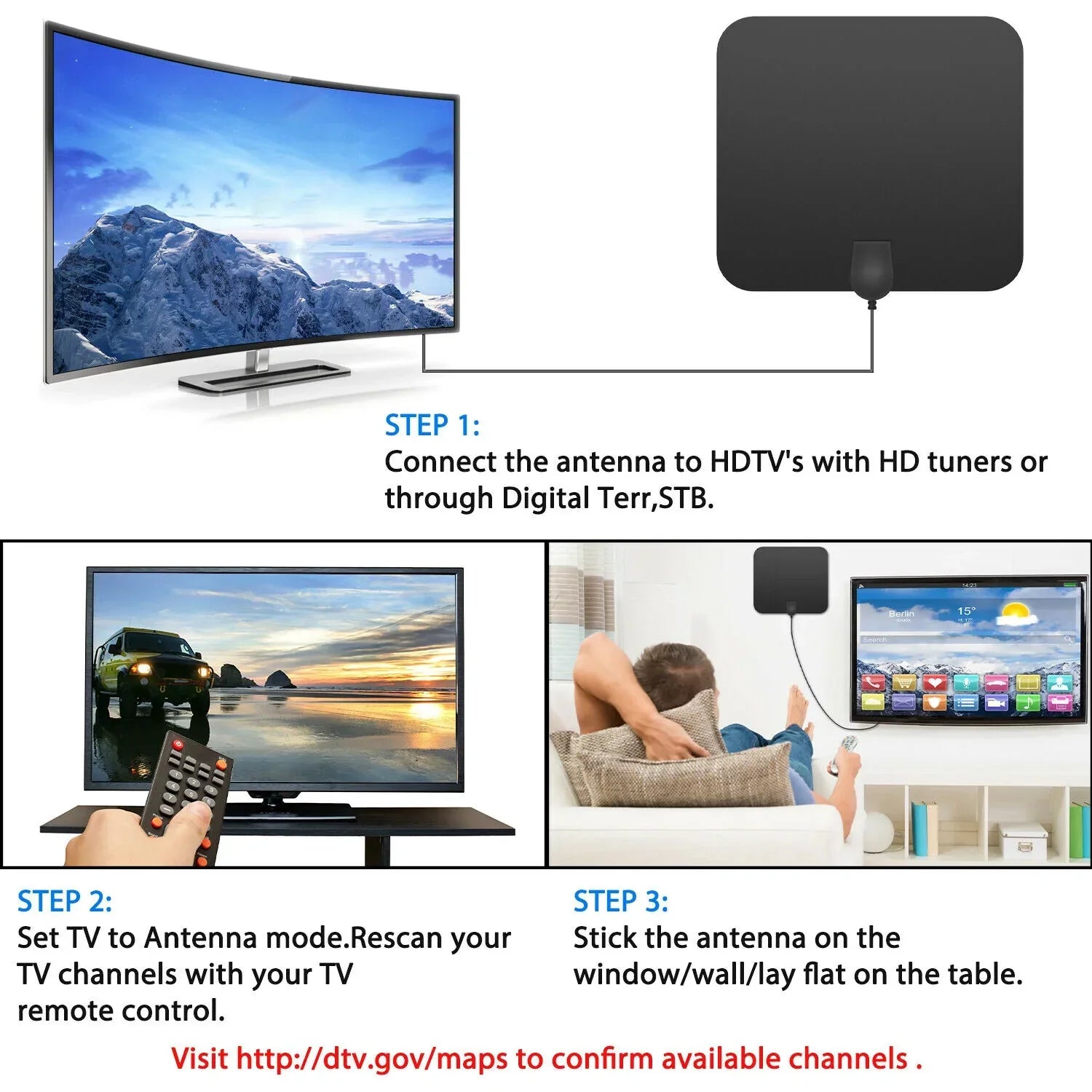 Raxiva-300 miles indoor digital amplified hdtv antenna signal booster