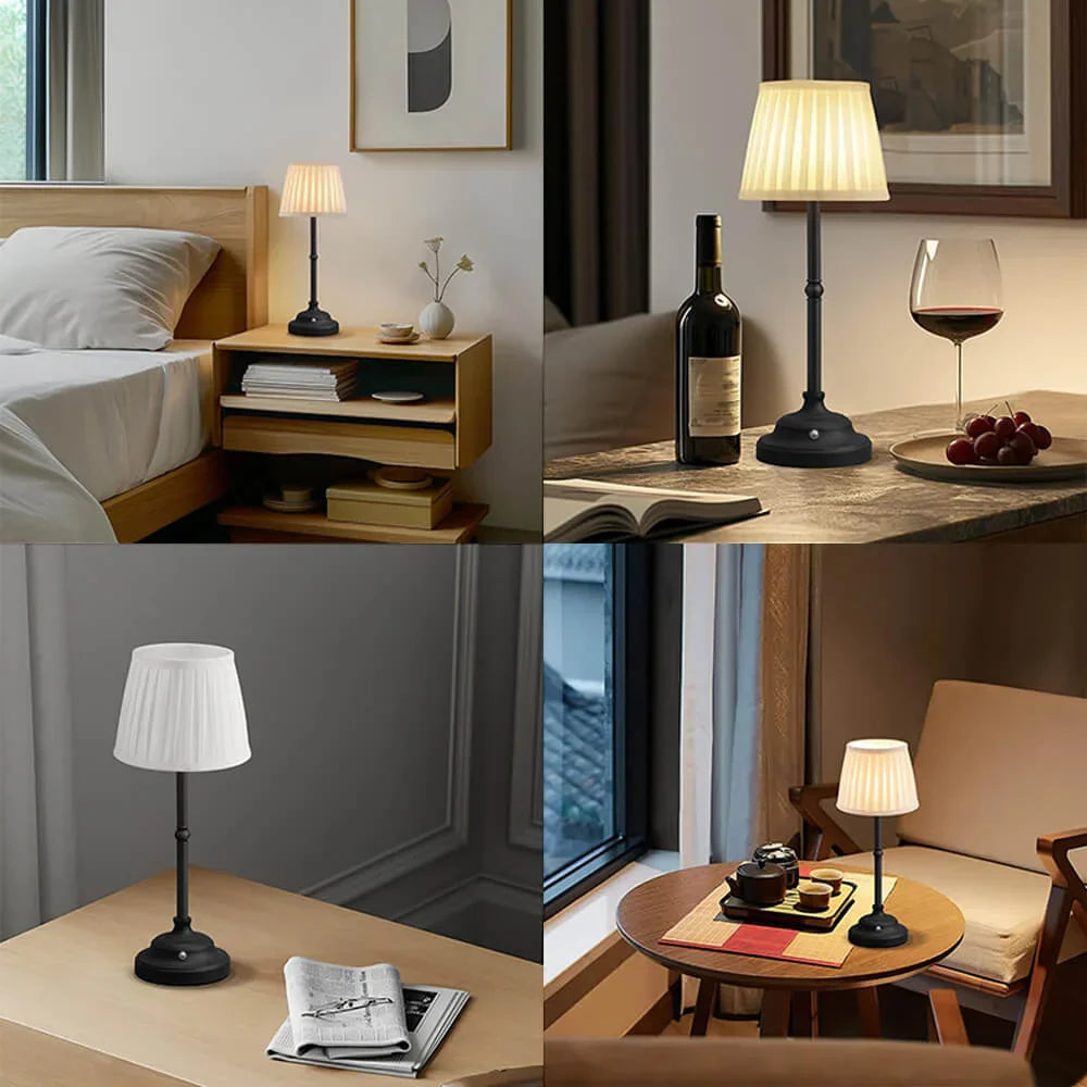 Raxiva-lumiere d antan lampe de table portative en tissu avec recharge usb