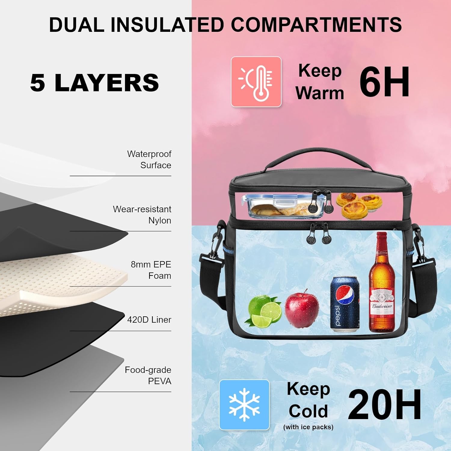 Raxiva-cooler bag insulated beach lunch bag