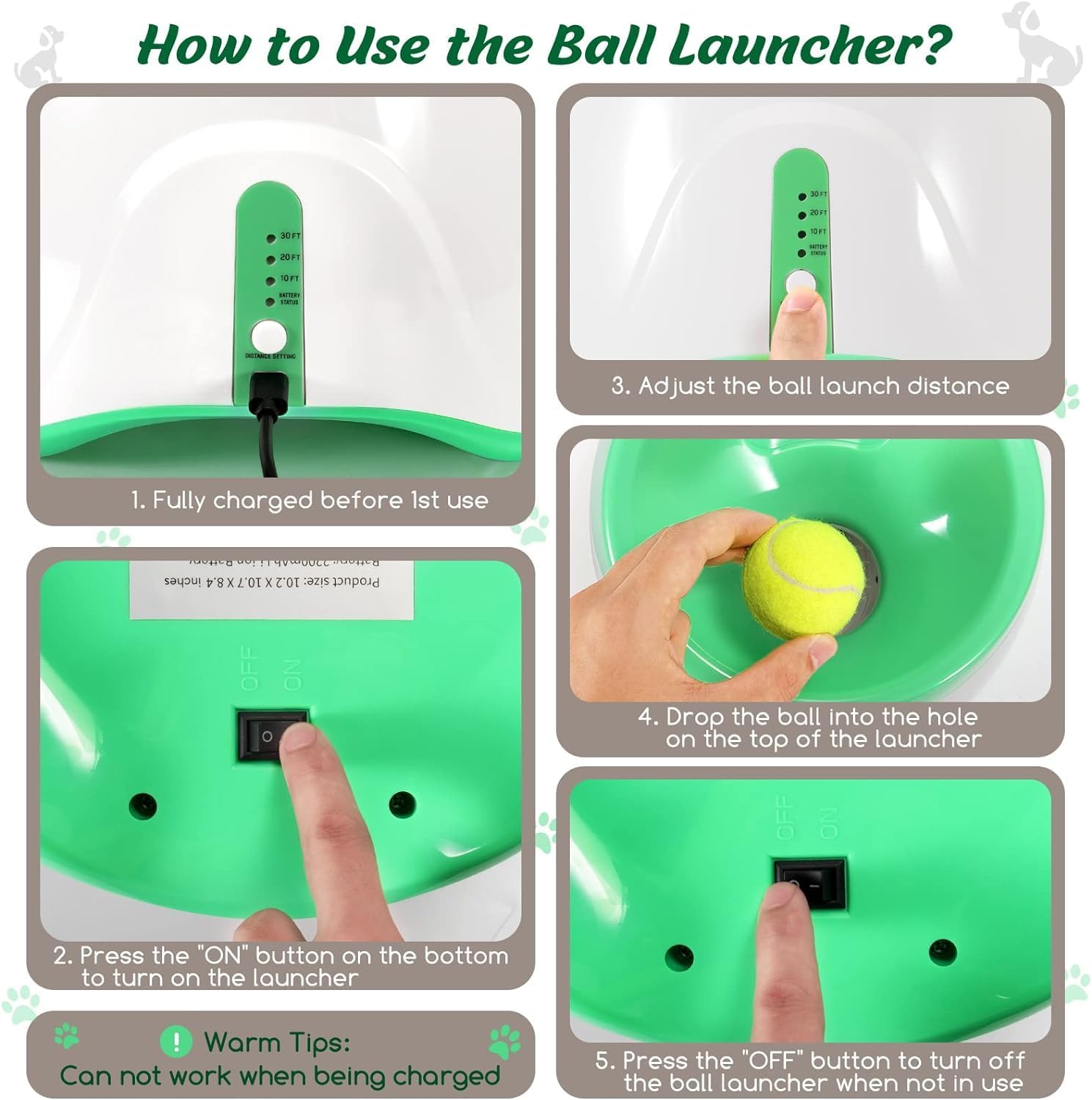 Raxiva-automatic dog ball thrower with 3 distance settings