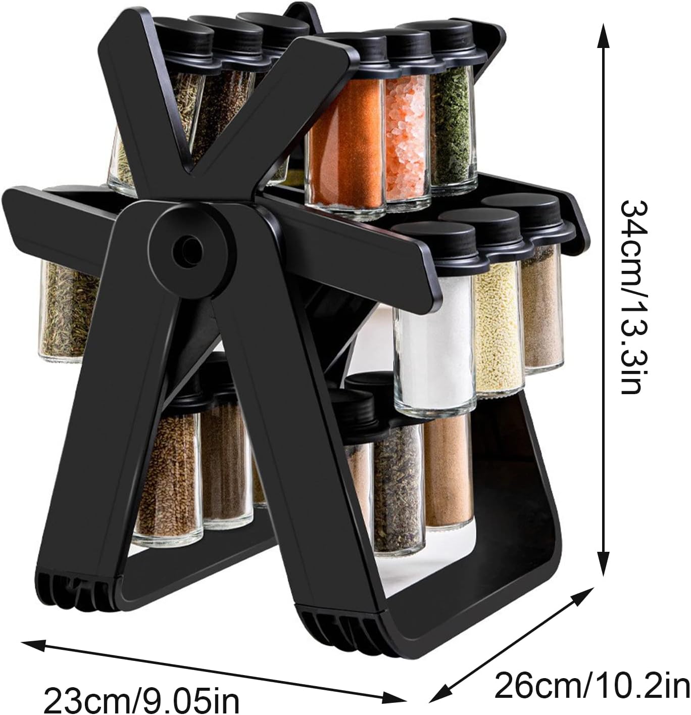 Raxiva-etagere a epices rotative 360 18 pots