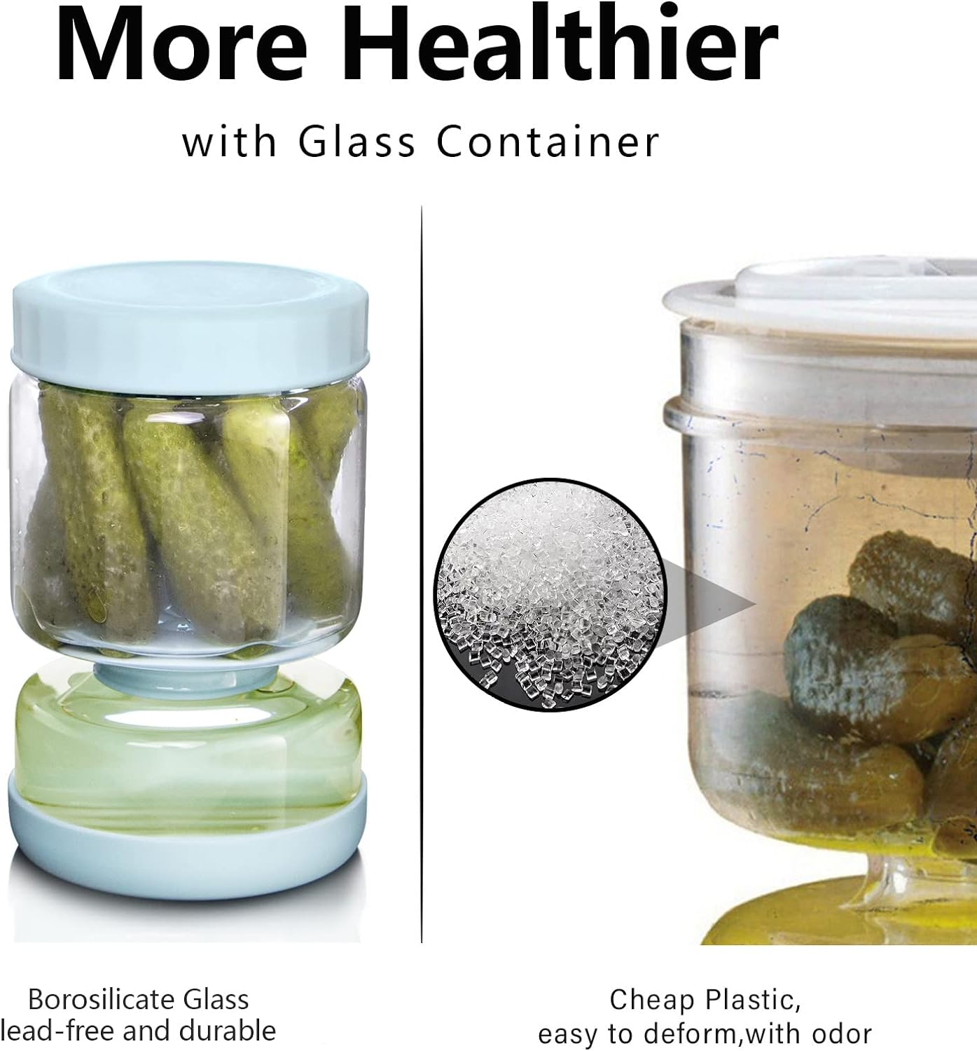 Raxiva-glass pickle separator container