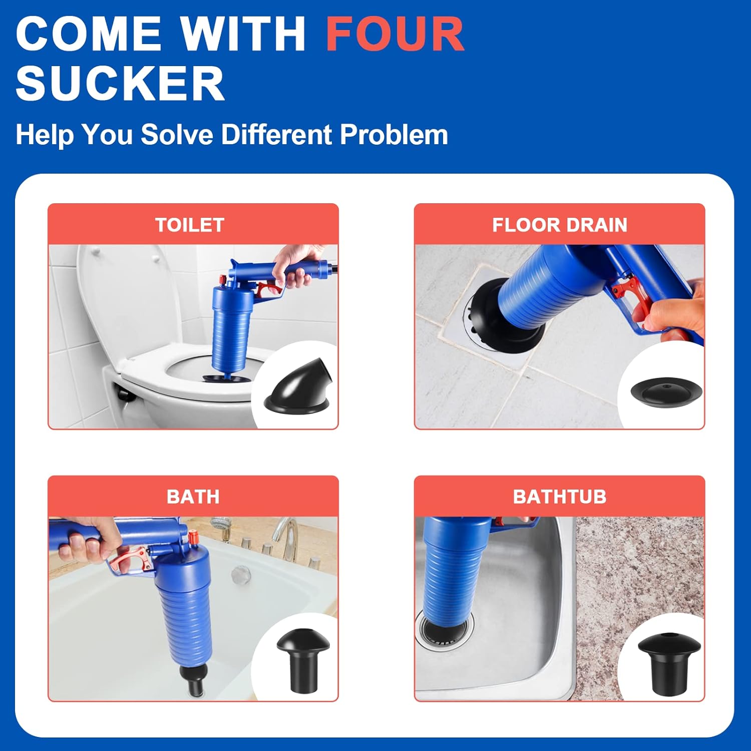 Raxiva-drain blaster air toilet sink plunger gun drain clog removal tool