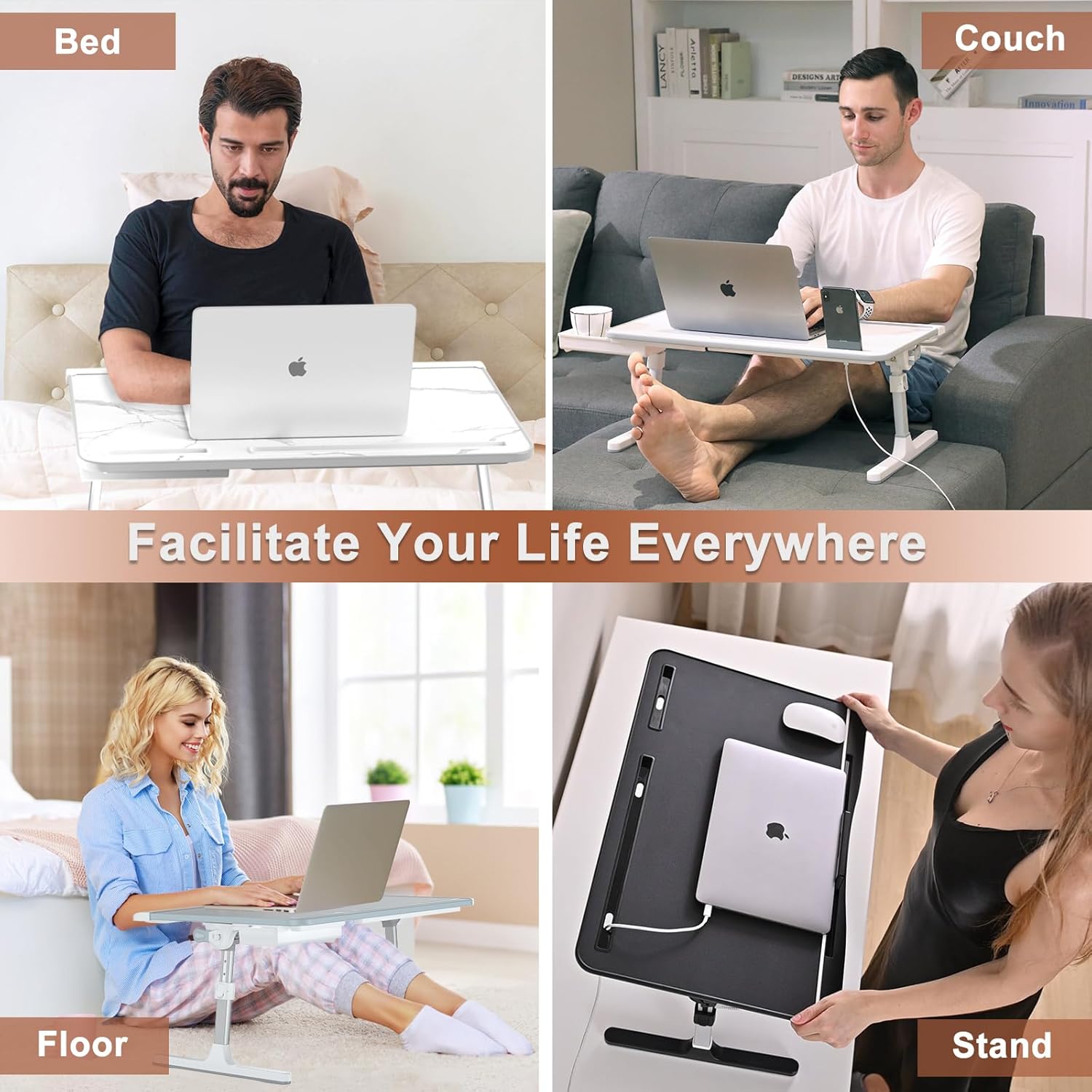 Raxiva-adjustable laptop stand for bed