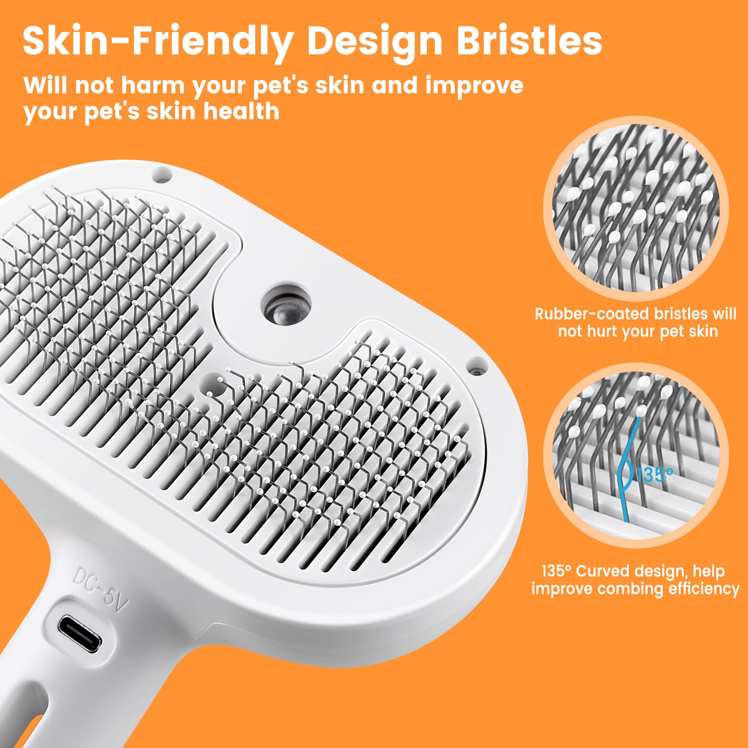 Raxiva-cat dog steam brush