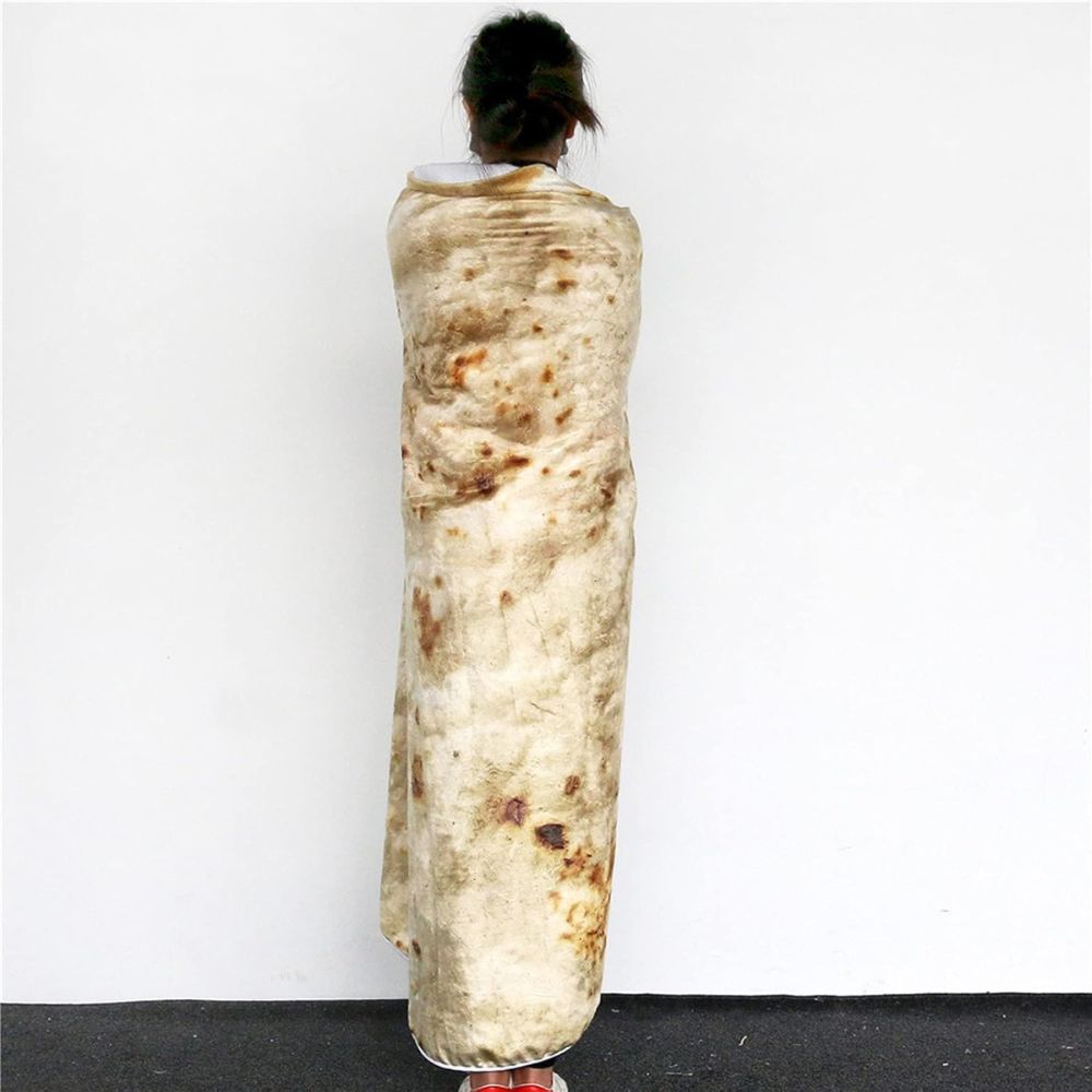 Raxiva-burrito tortilla food throw blanket