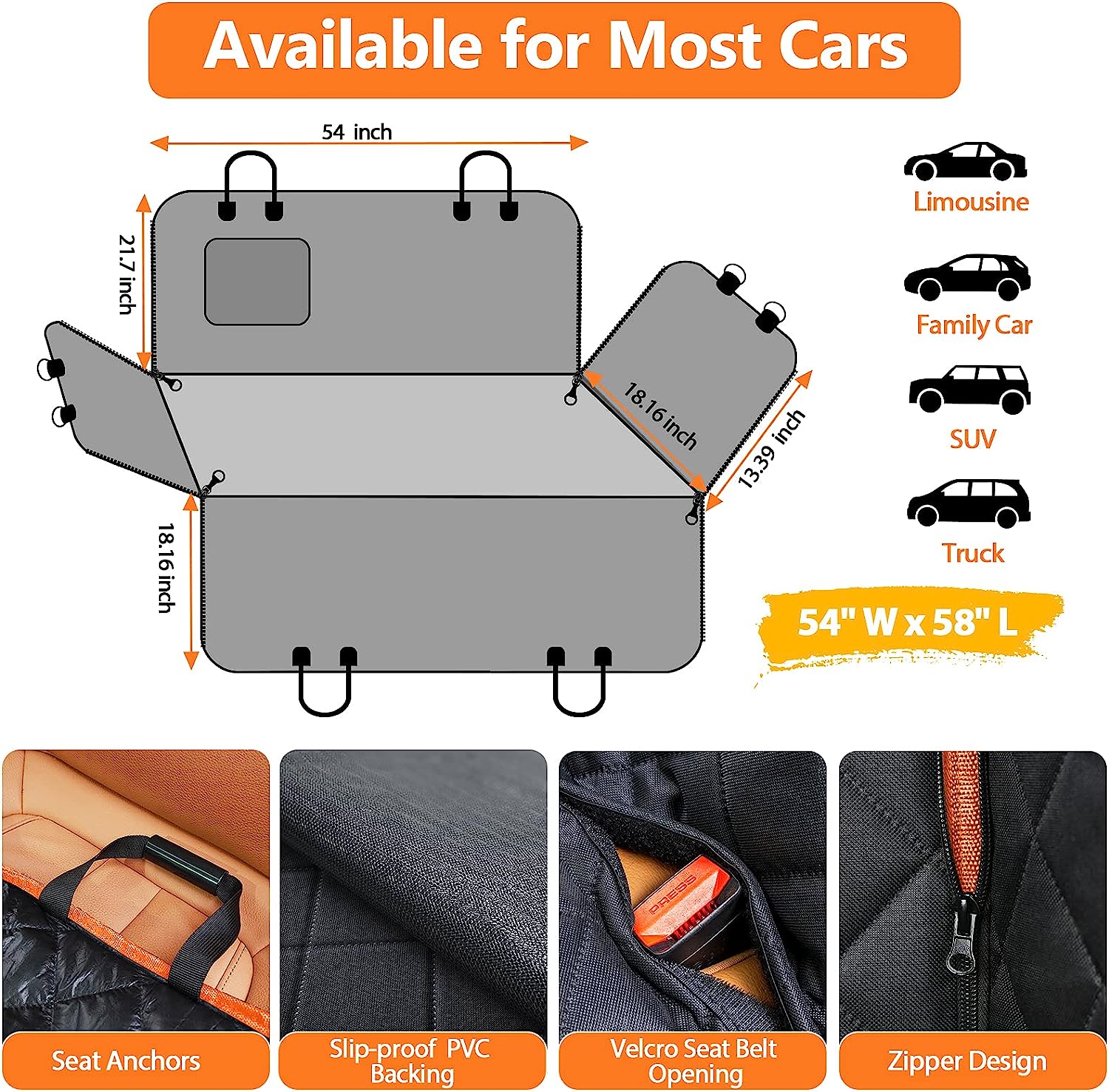 Raxiva-dog car seat protector