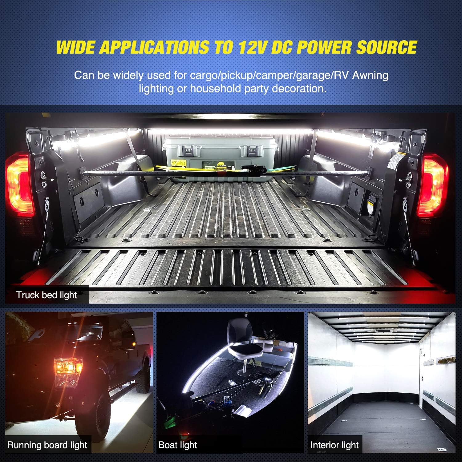 Raxiva-cargo pickup truck bed lights 60 inch light strip