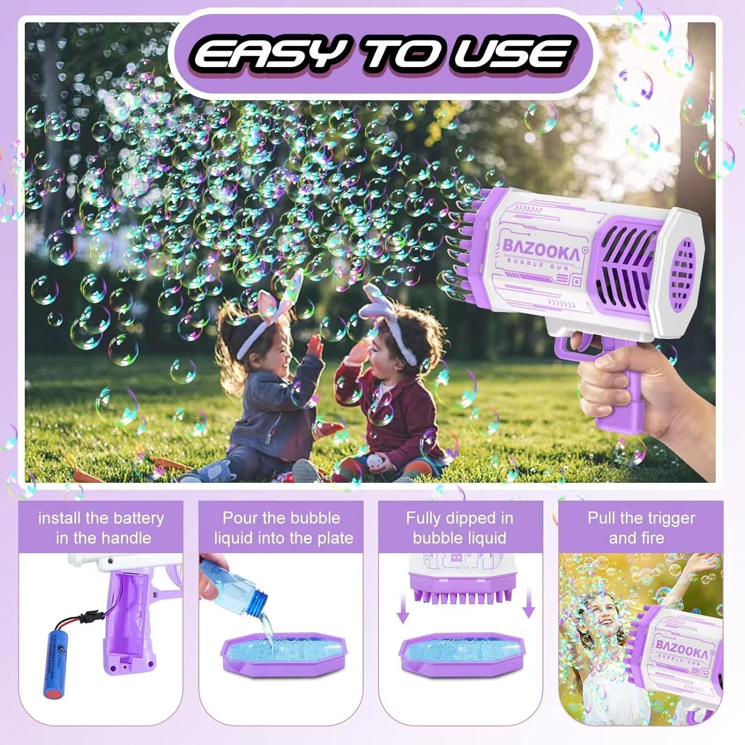 Raxiva-bubble gun blaster toy