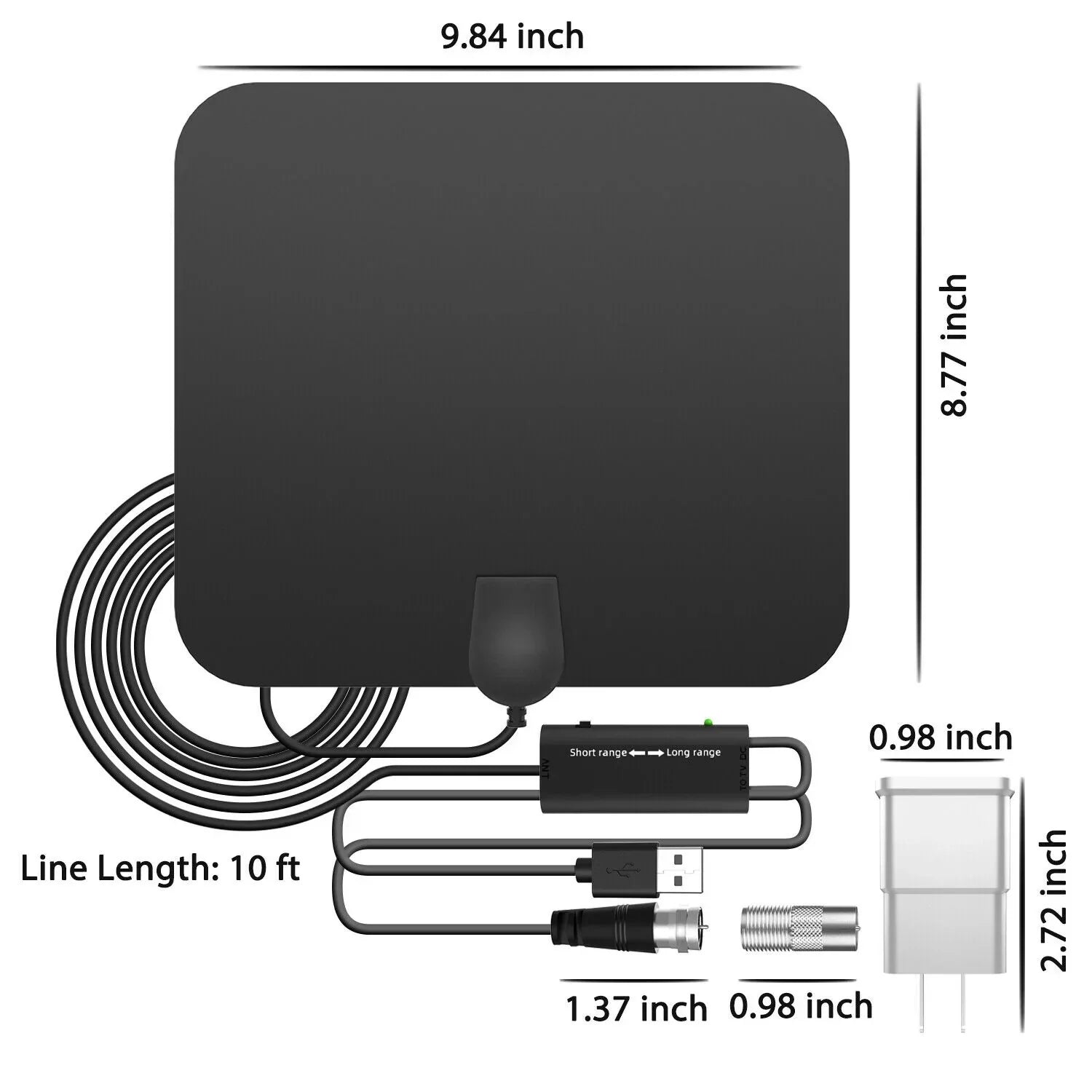 Raxiva-300 miles indoor digital amplified hdtv antenna signal booster