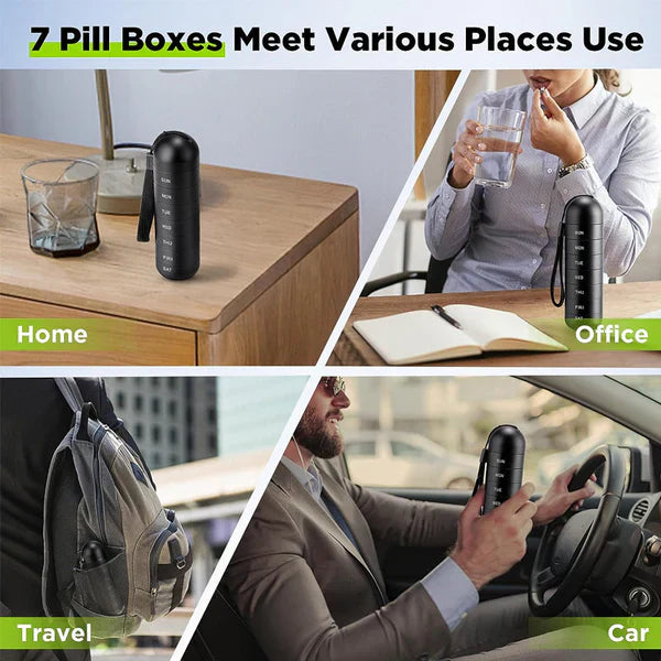 Raxiva-aluminum 7 day portable pill organizer for travel