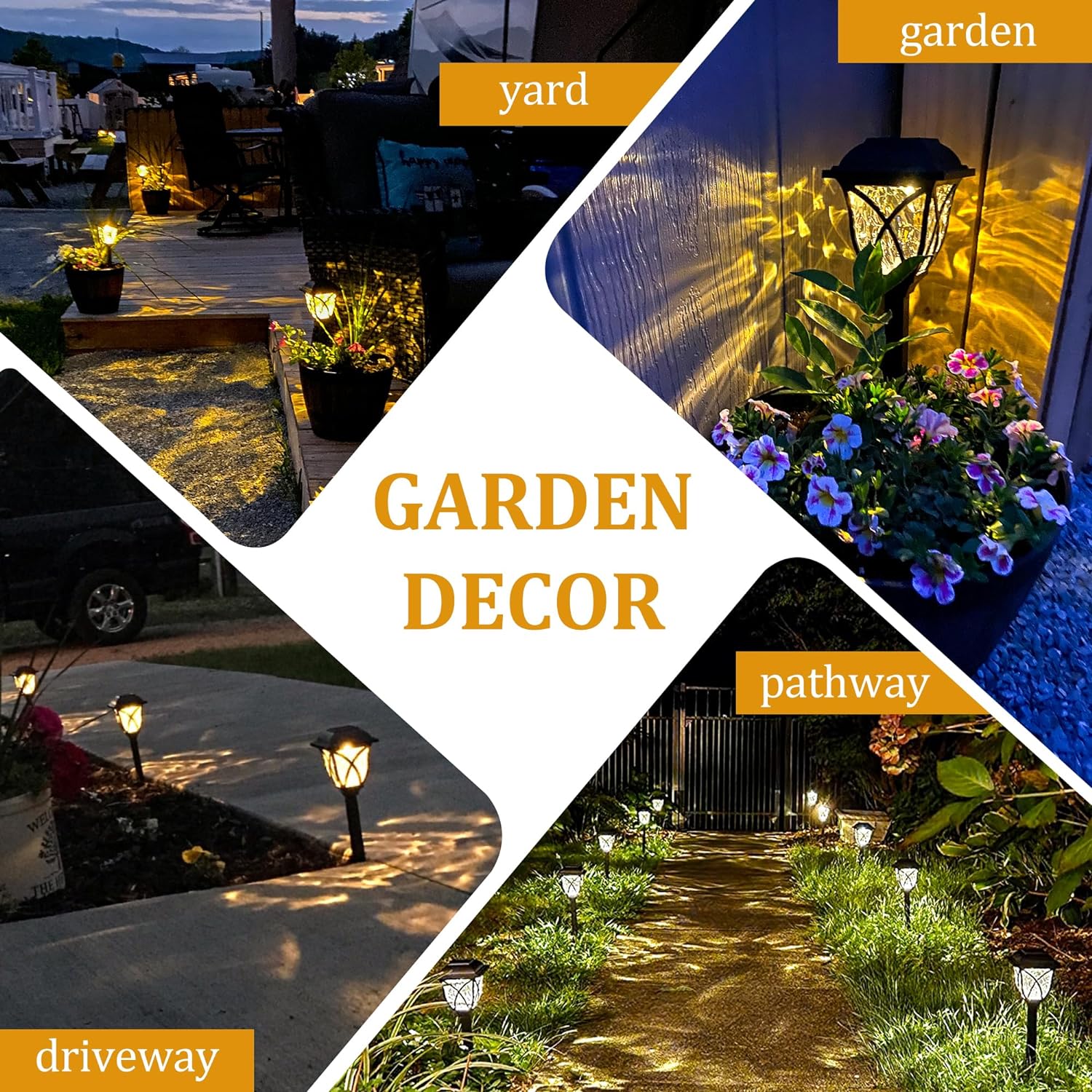 Raxiva-6 pack led solar pathway garden lights outdoor