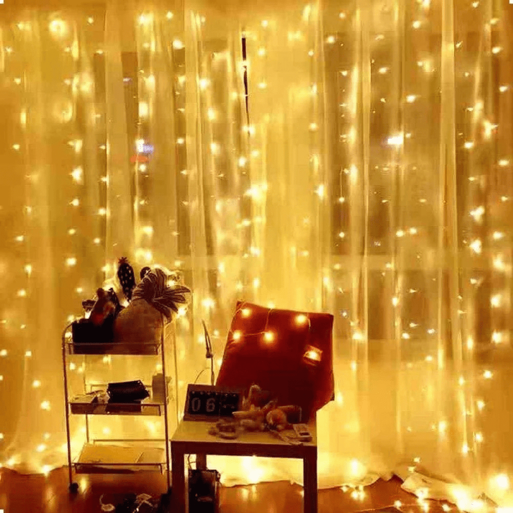 Raxiva-rideau etoiles guirlandes lumineuses festives