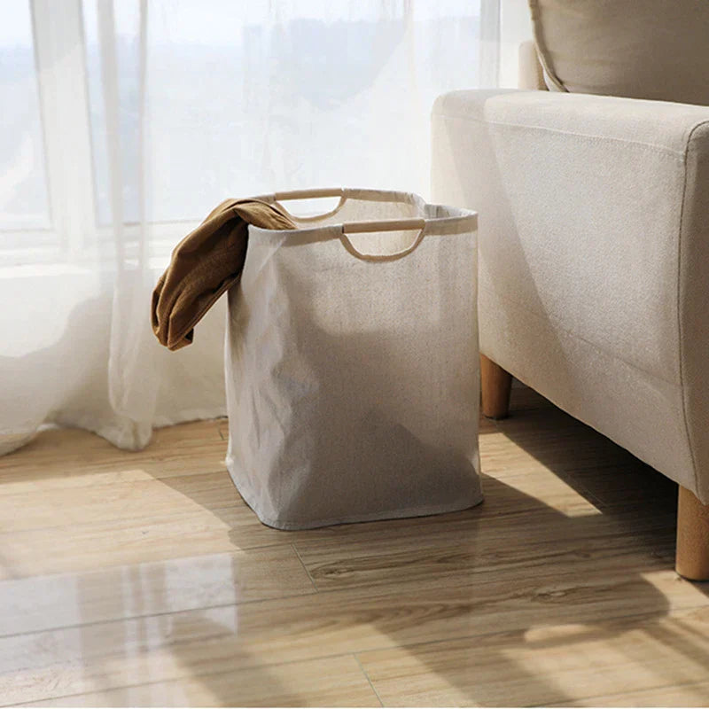 Raxiva-japanese cotton linen laundry basket