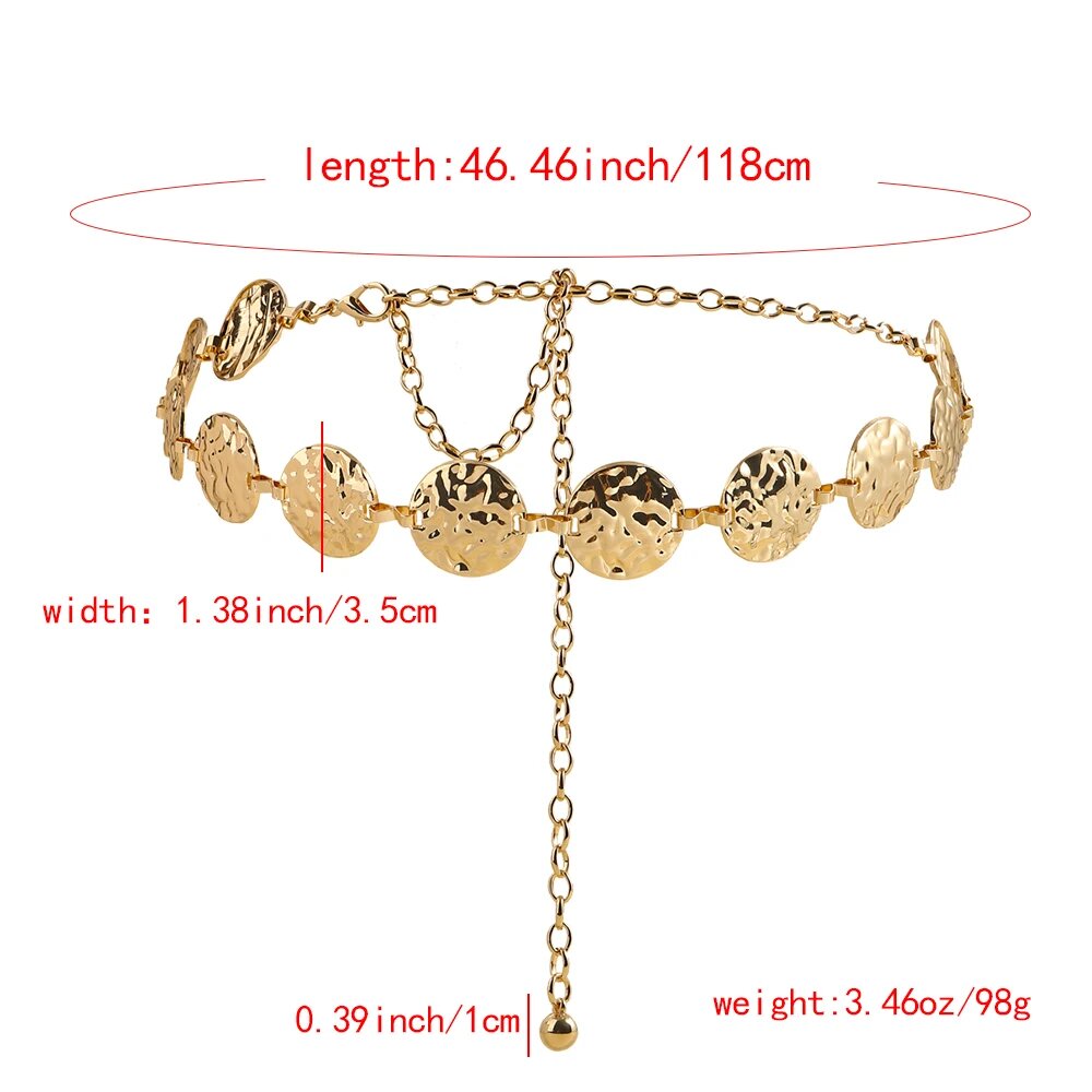 Raxiva-elegant metal chain belt add glamour to your dress