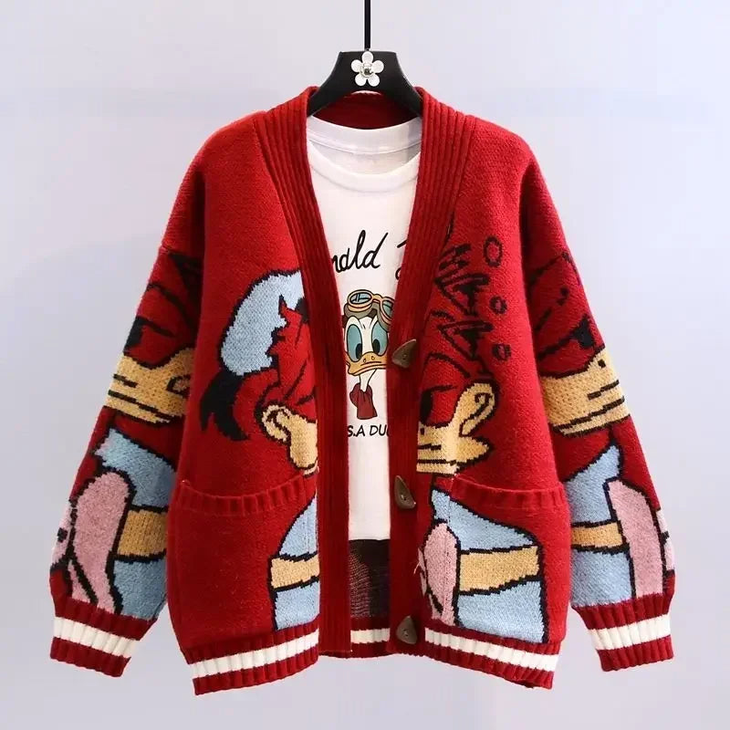 Raxiva-cozy womens knitted sweater embrace warmth and style