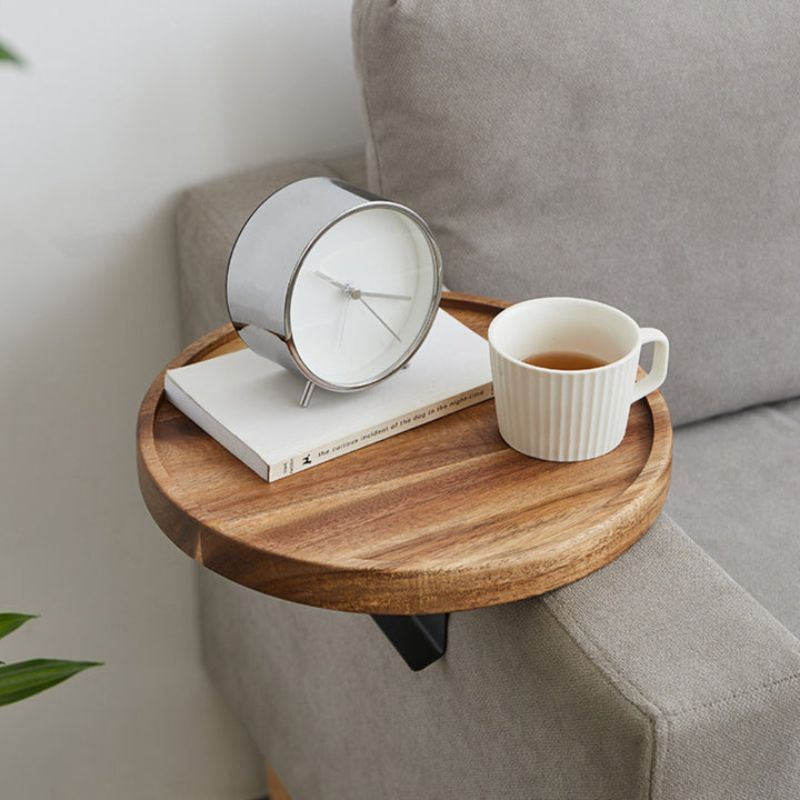 Raxiva-clip on tray for armrest