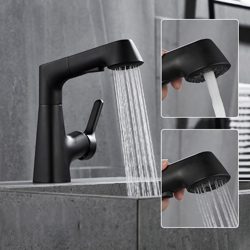 Raxiva-single hole basin faucet with pull out spray head