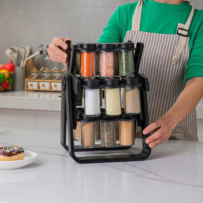Raxiva-etagere a epices rotative 360 18 pots