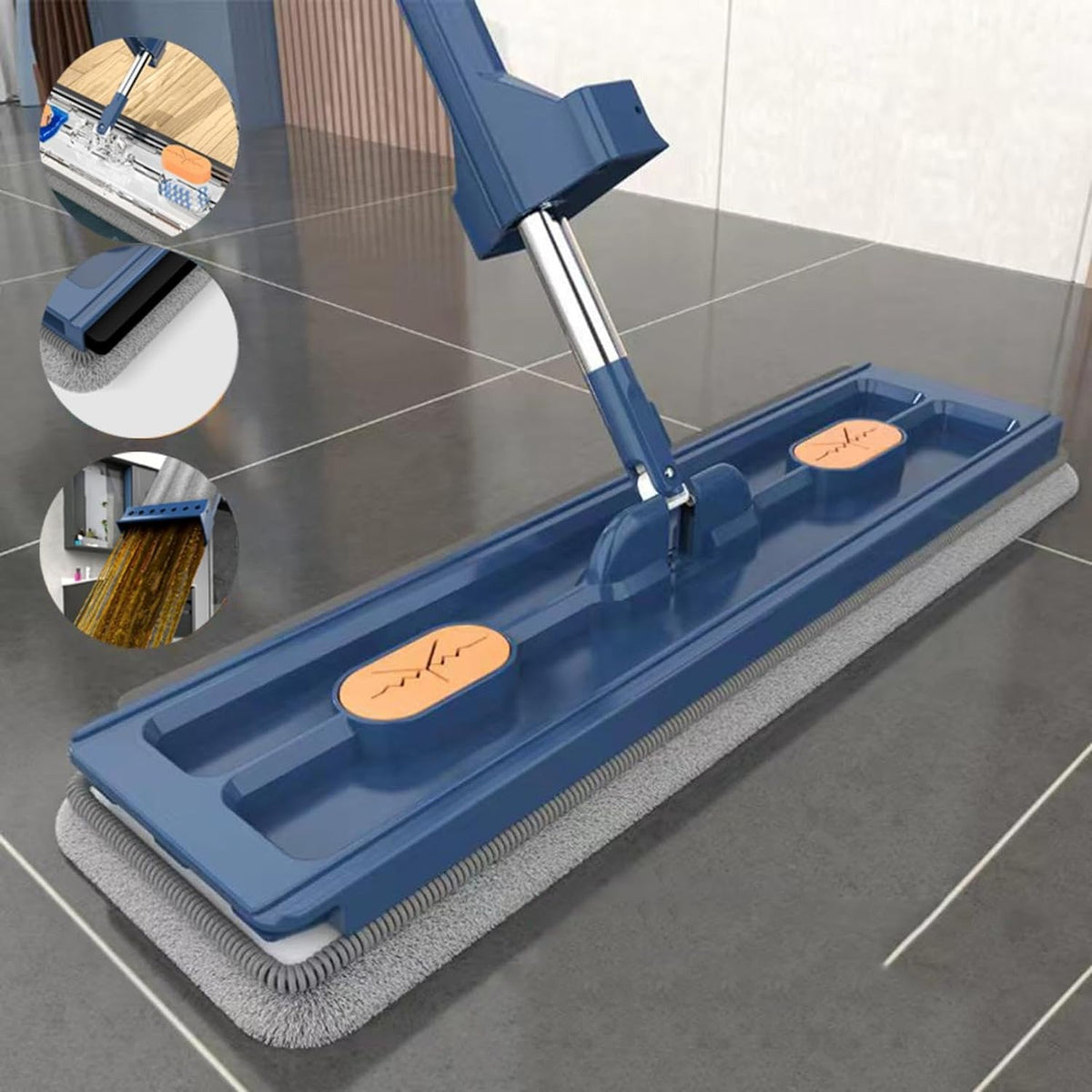 Hands-Free Microfiber Flat Mop-Raxiva-, 