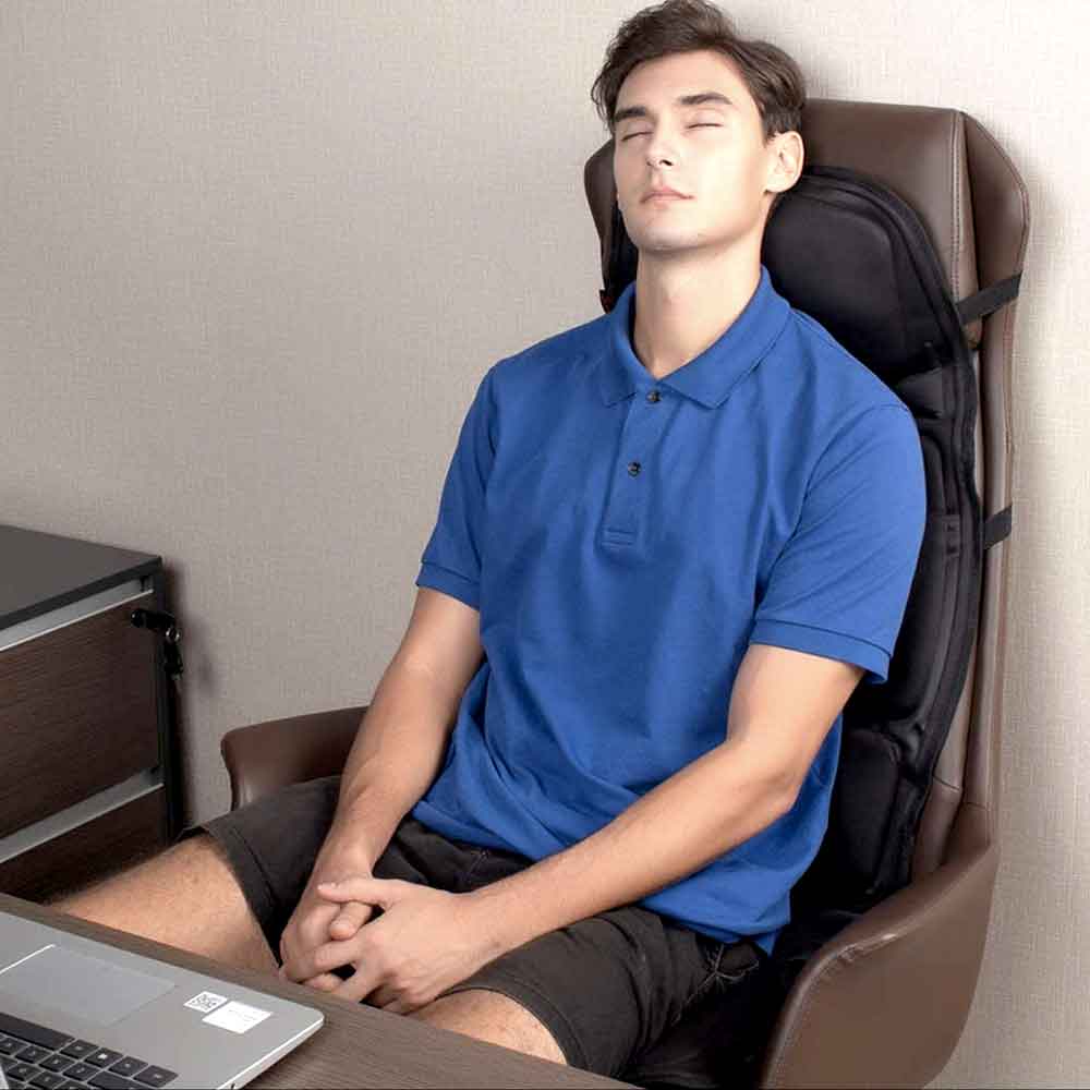 Raxiva-fashionable massage chair cushion with heated neck support