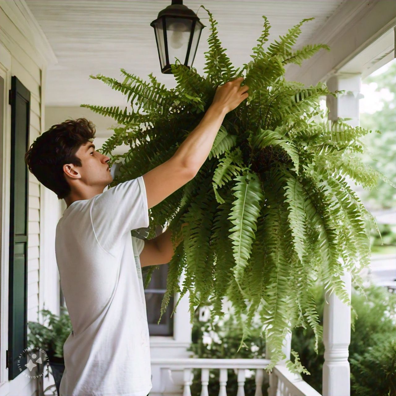 Raxiva-uv resistant lifelike artificial boston fern outdoor use