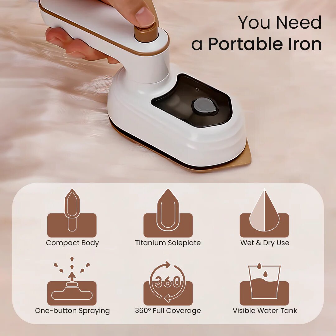 Raxiva-handheld portable clothes steamer fast easy wrinkle removal