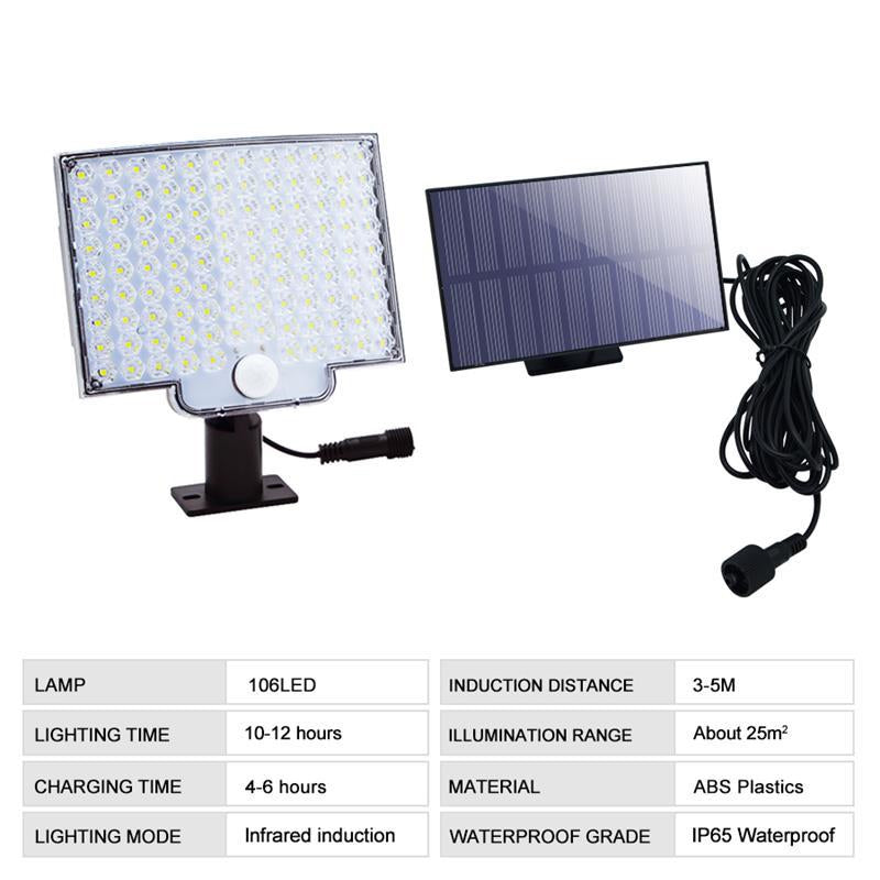 Raxiva-106 led solar outdoor light motion sensor