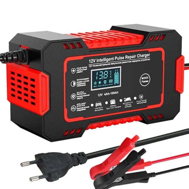 Raxiva-car battery charger 12v 6a pulse repair lcd display