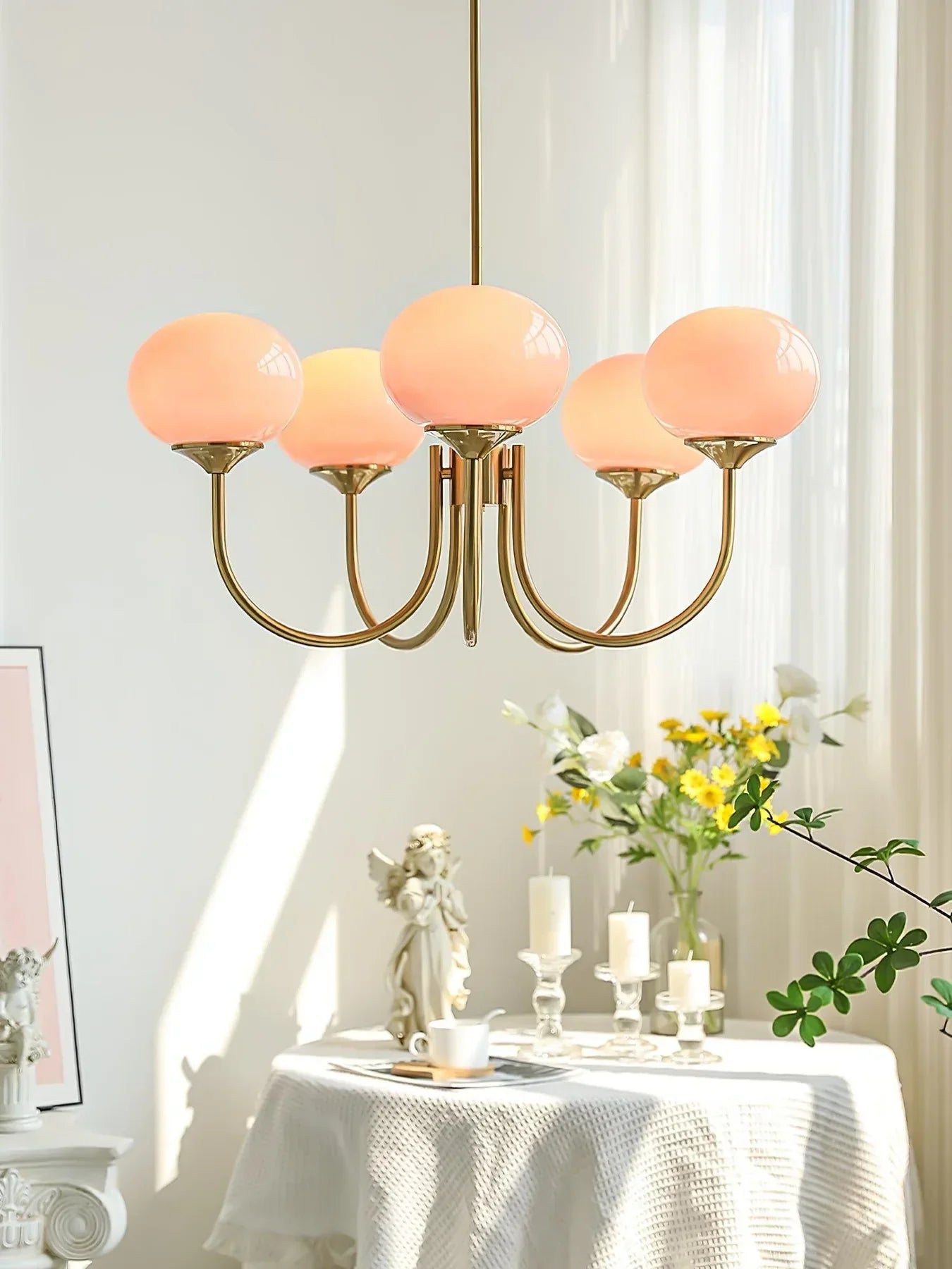 Raxiva-lustre macaron design elegance florale suspendu