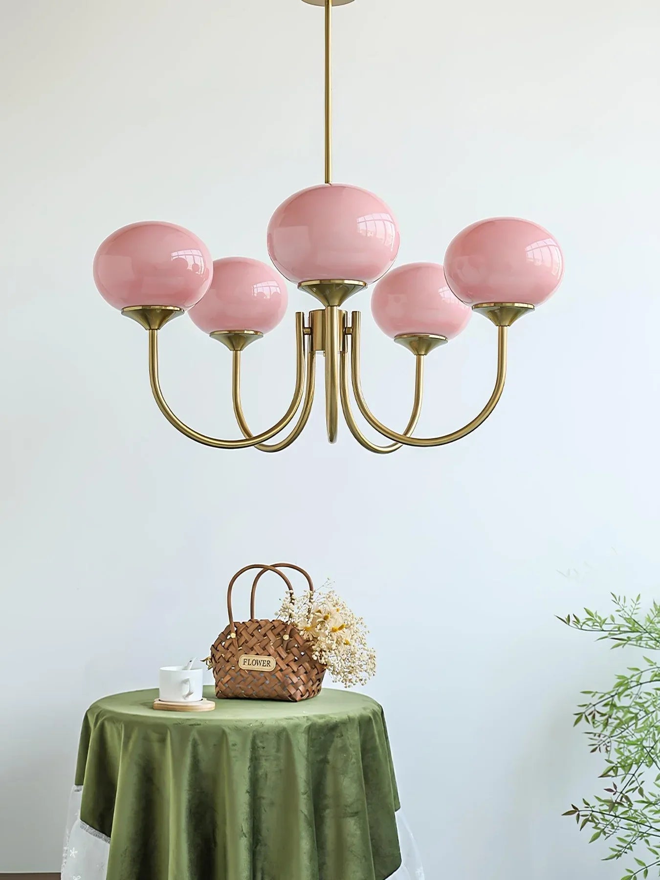 Raxiva-lustre macaron design elegance florale suspendu