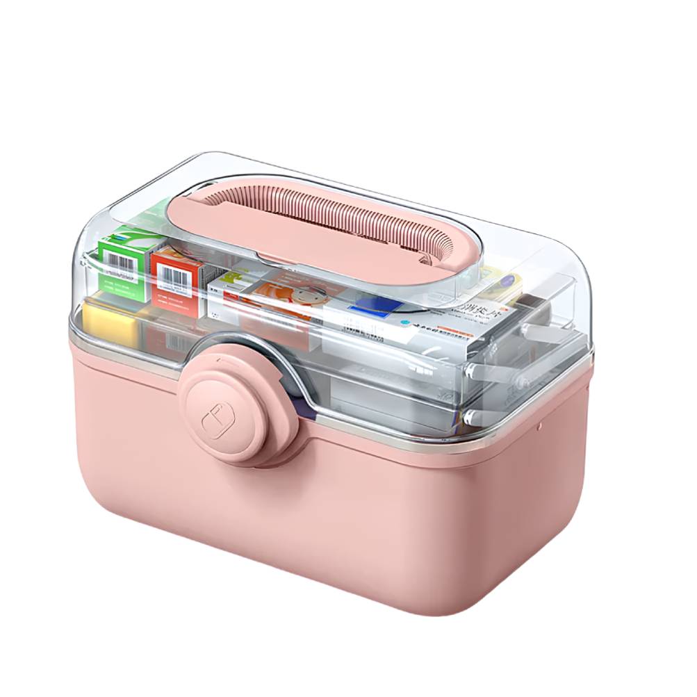 Raxiva-3 layer medicine storage box durable portable lockable first aid organizer
