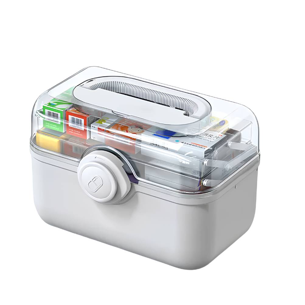 Raxiva-3 layer medicine storage box durable portable lockable first aid organizer