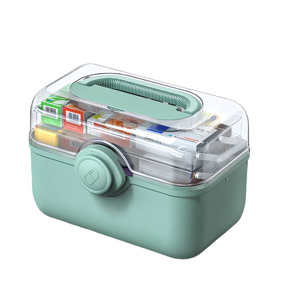 Raxiva-3 layer medicine storage box durable portable lockable first aid organizer